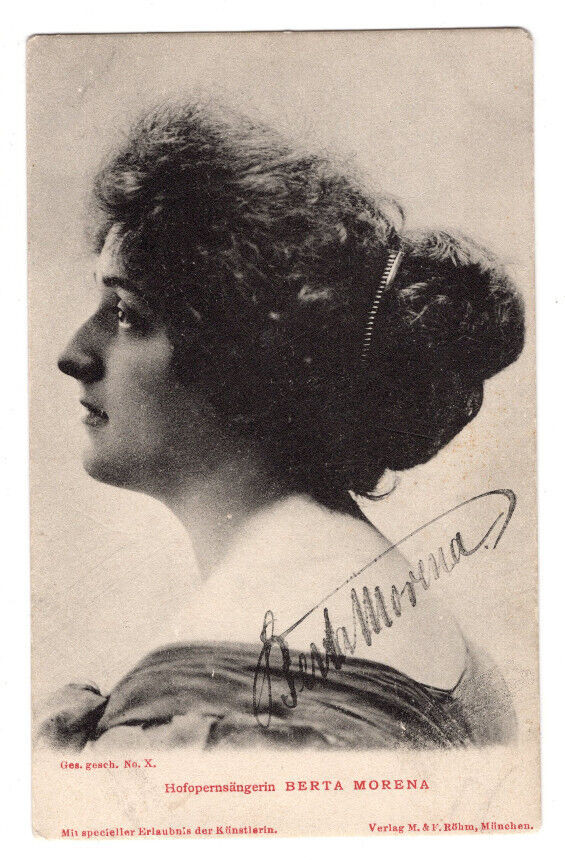 Berta Morena Signed Postcard /Autographed Opera Singer