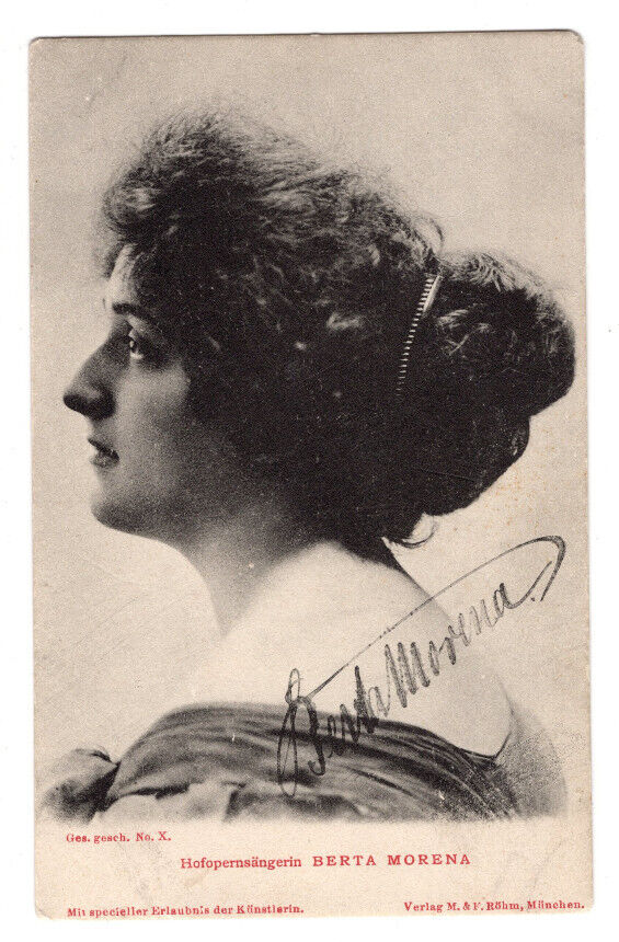 Berta Morena Signed Postcard /Autographed Opera Singer