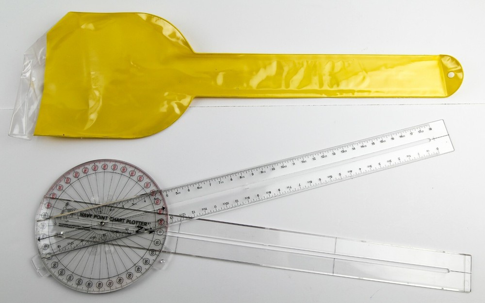 Protractor 2-Arm Navy Point Chart Plotter Tool, 18" ruler, 19 1/2" x 6 1/4"