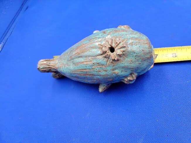 HAND CRAFTED BLUE CERAMIC WHALE DECORATIVE/INCENSE HOLDER