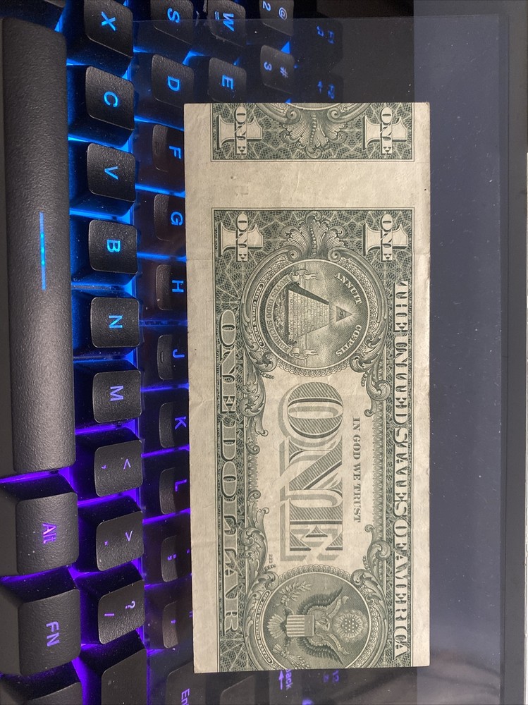 Error Bill $1 dollar 1988A Richmond Mis-Cut Back Error 1" Width！ Super Rare！