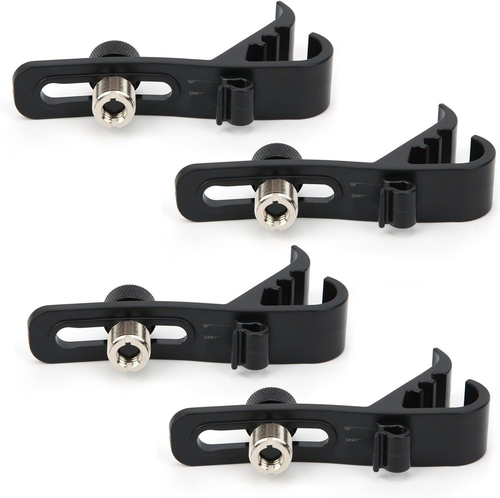 4Pcs Drum Microphone Clips, Adjustable Microphone Drum Mount, Shockproof Holder