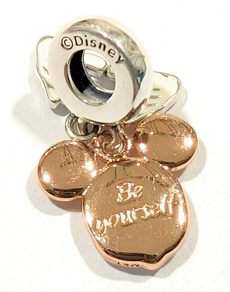 Authentic Pandora Charm, ROSE Mickey Mouse Double Dangle #780112C01