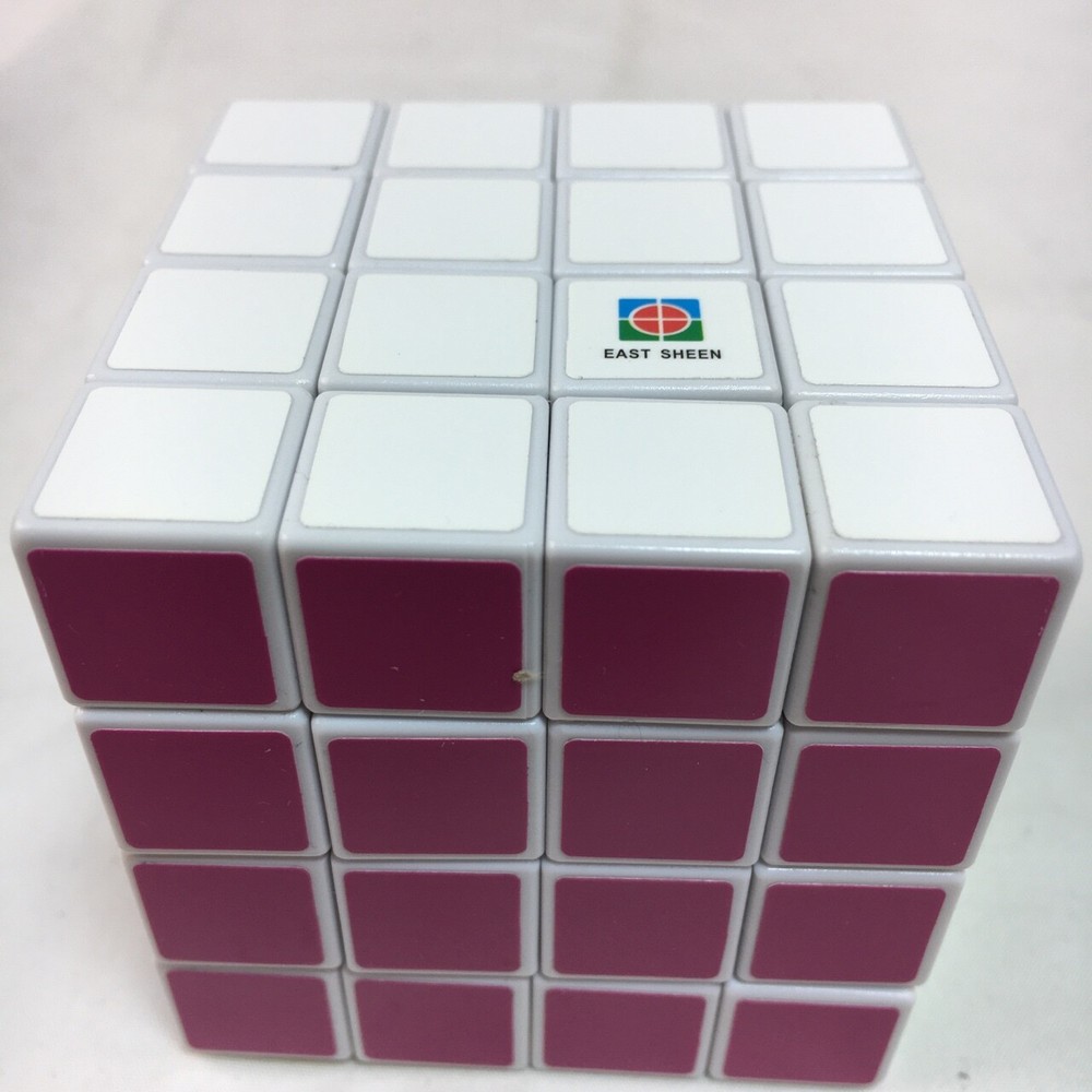 Eastsheen 4x4x4 Brain Teaser Cube Multi-Color Puzzle White Plastic