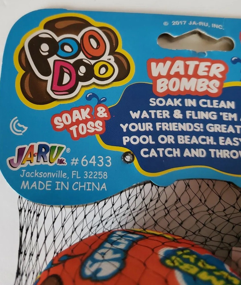 POO DOO SOAK & TOSS WATER BOMBS, 2 PACK, NEW