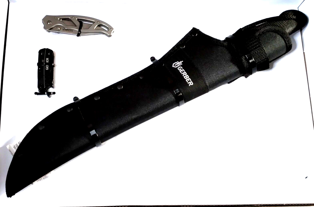 GERBER 3-PIECE COMBO GIFT BOX SET (Paraframe I, Dime Multi-tool & Machete Jr.)