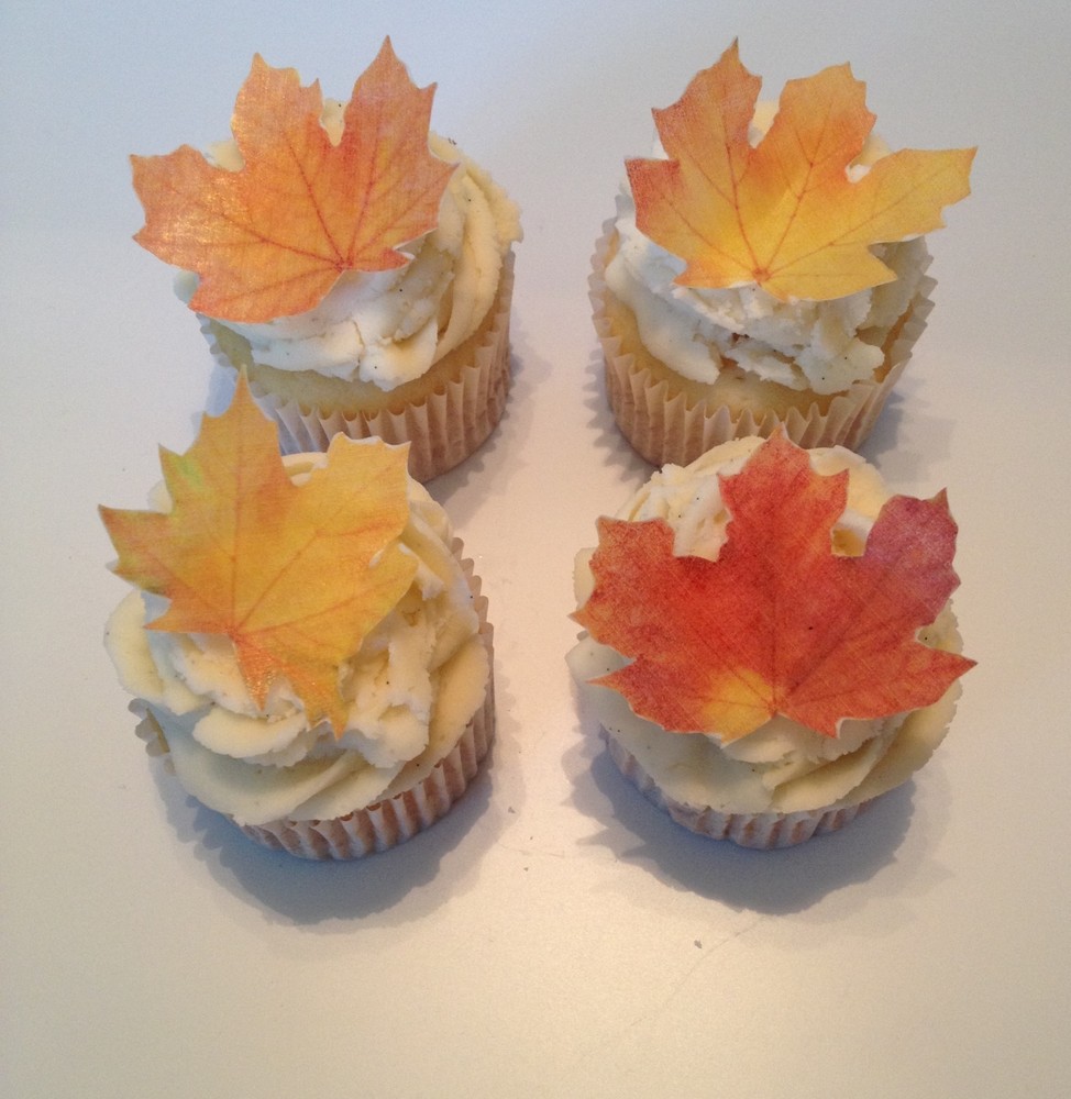 Edible Fall Leaf Cupcake Toppers