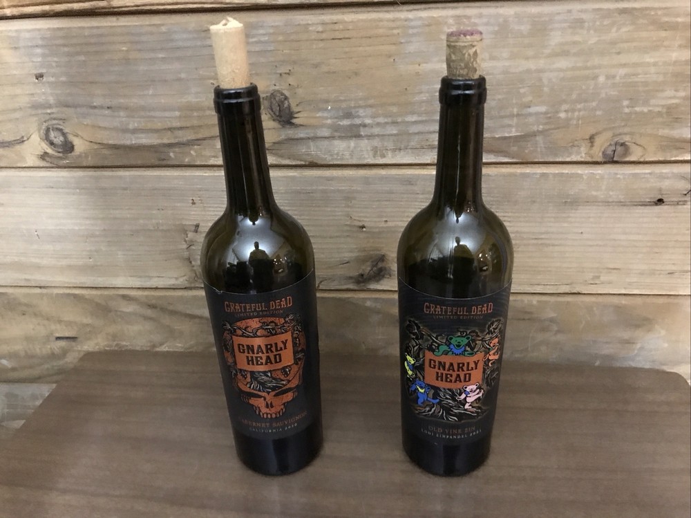 Grateful Dead Limited Edition Wine Bottles (2 empty) Gnarly Head Vineyard