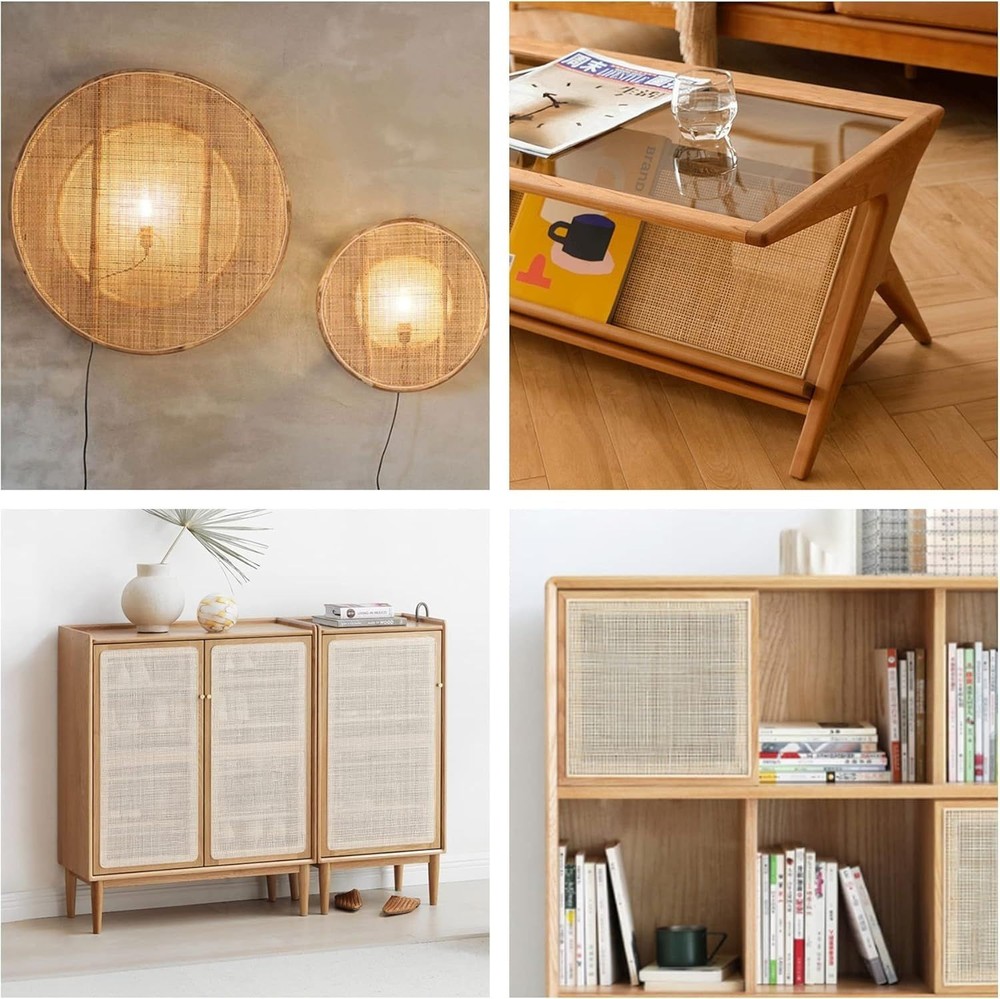 24" Width Natural Square Cane Webbing 5Feet, Rattan Webbing Roll