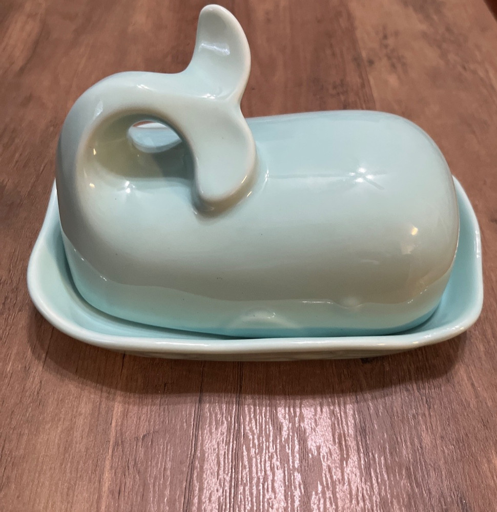 Whale Butter Dish Blue