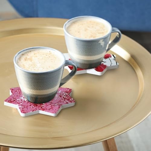 Sublimation Ceramic Octagonal Star Shape Coasters Blanks - Octagonal, 8 PACK