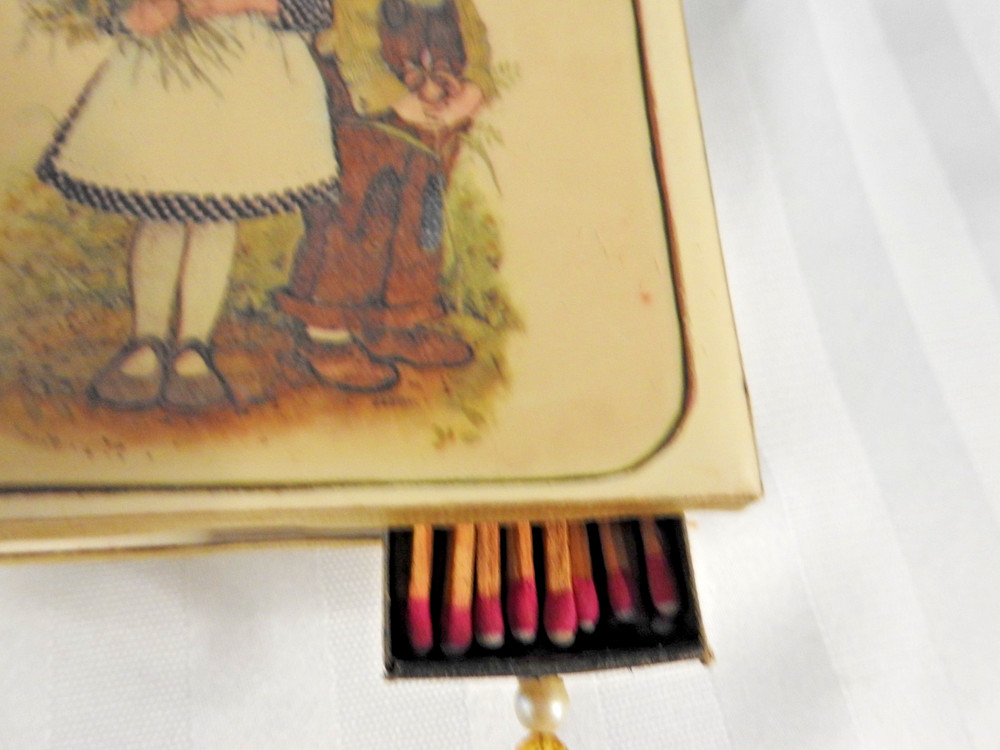 Vintage Matchbox Holder with Matches