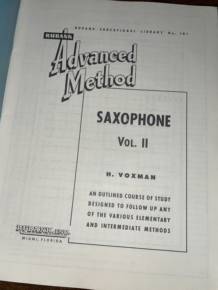 Rubank Advanced Method Saxophone Books Volume 1 And Volume 2