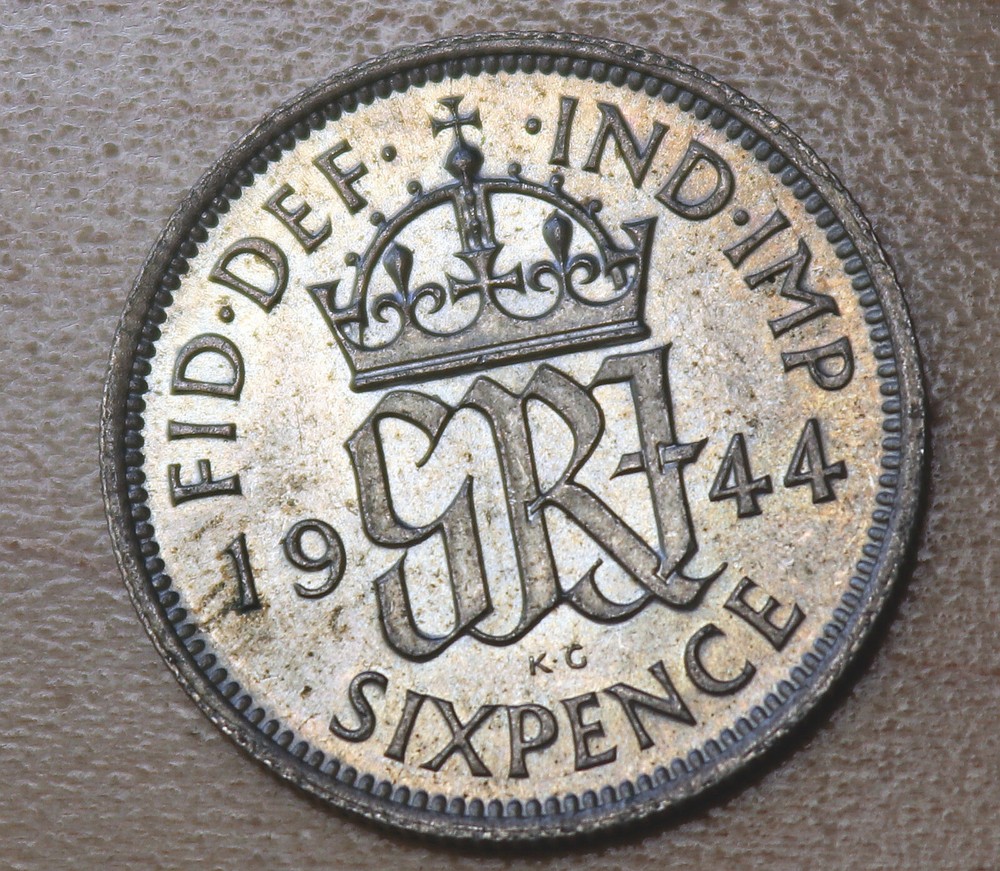 1944 Great Britain 6 Pence Silver
