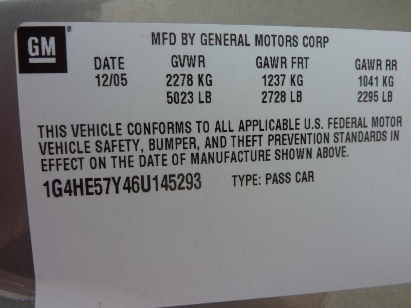 2006 Buick LUCERNE Speedometer MPH CXS