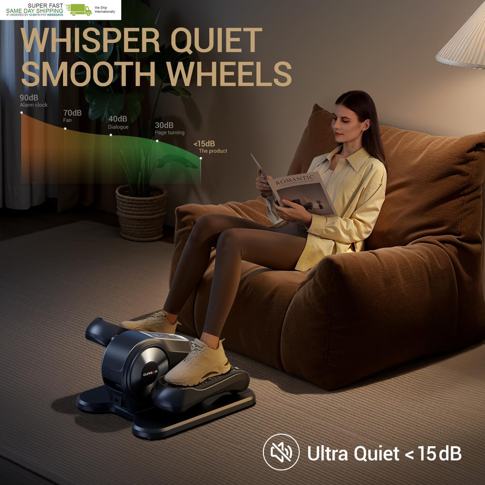 Under Desk Elliptical Machine, Electric Seated Pedal Exerciser, Mini Elliptical