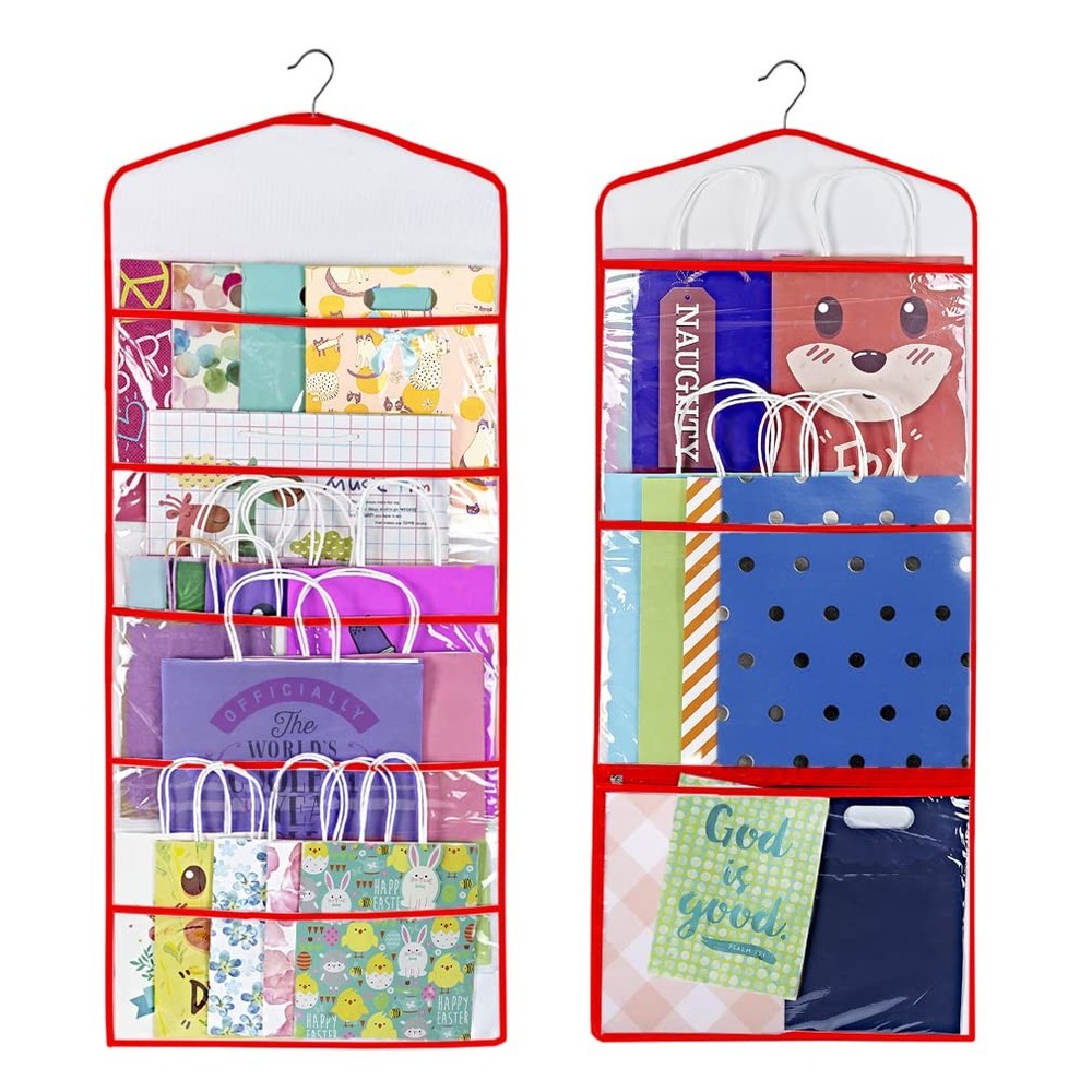 Best Primode Gift Bag and Tissue Paper Storage, Hanging Organizer with Multiple
