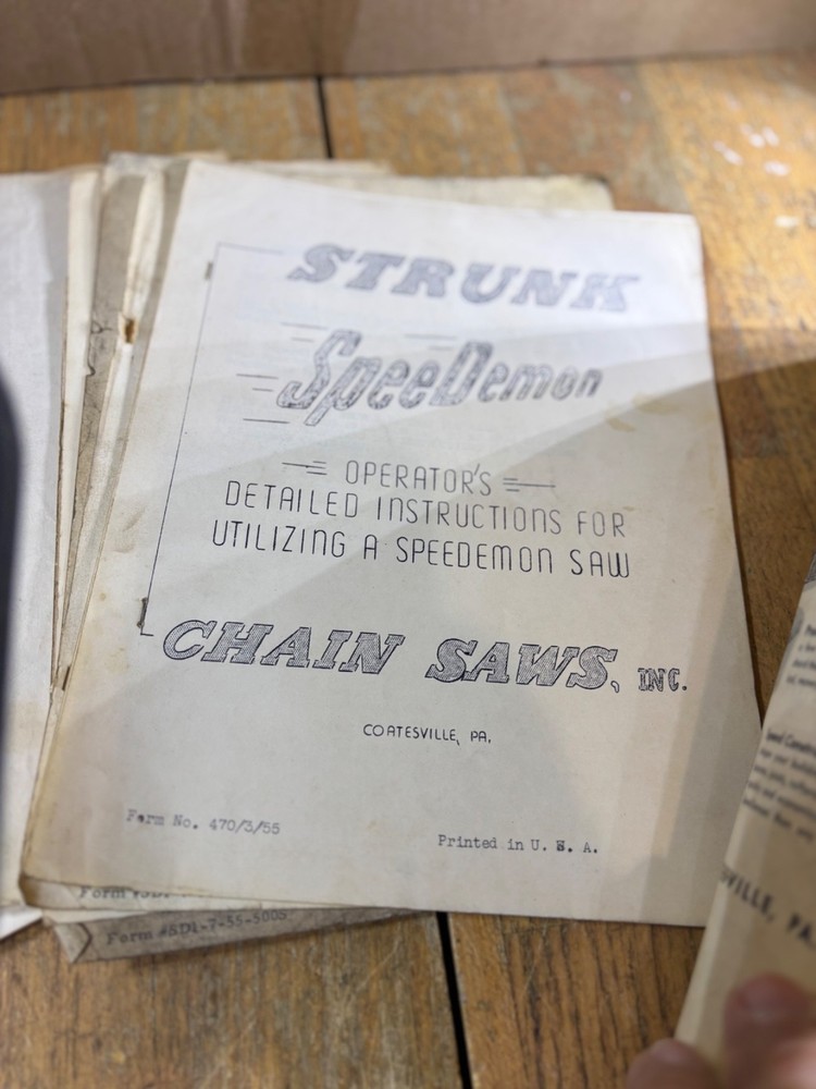 Strunk chainsaw Manual Price list brochure