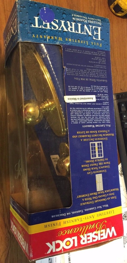 Weiser Lock Entryset Solid Brass Double Cylinder