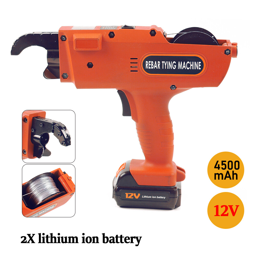 8-34mm Automatic Handheld Rebar Tier Tool Building Tying Machine w/ Storage Box