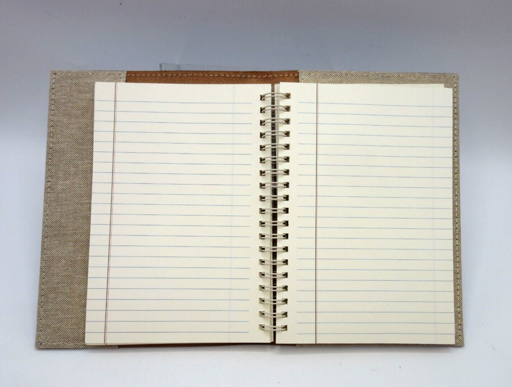 Metropolis Refillable Notebook 7" Leather Cover Spiral Insert Graphic Image Blk
