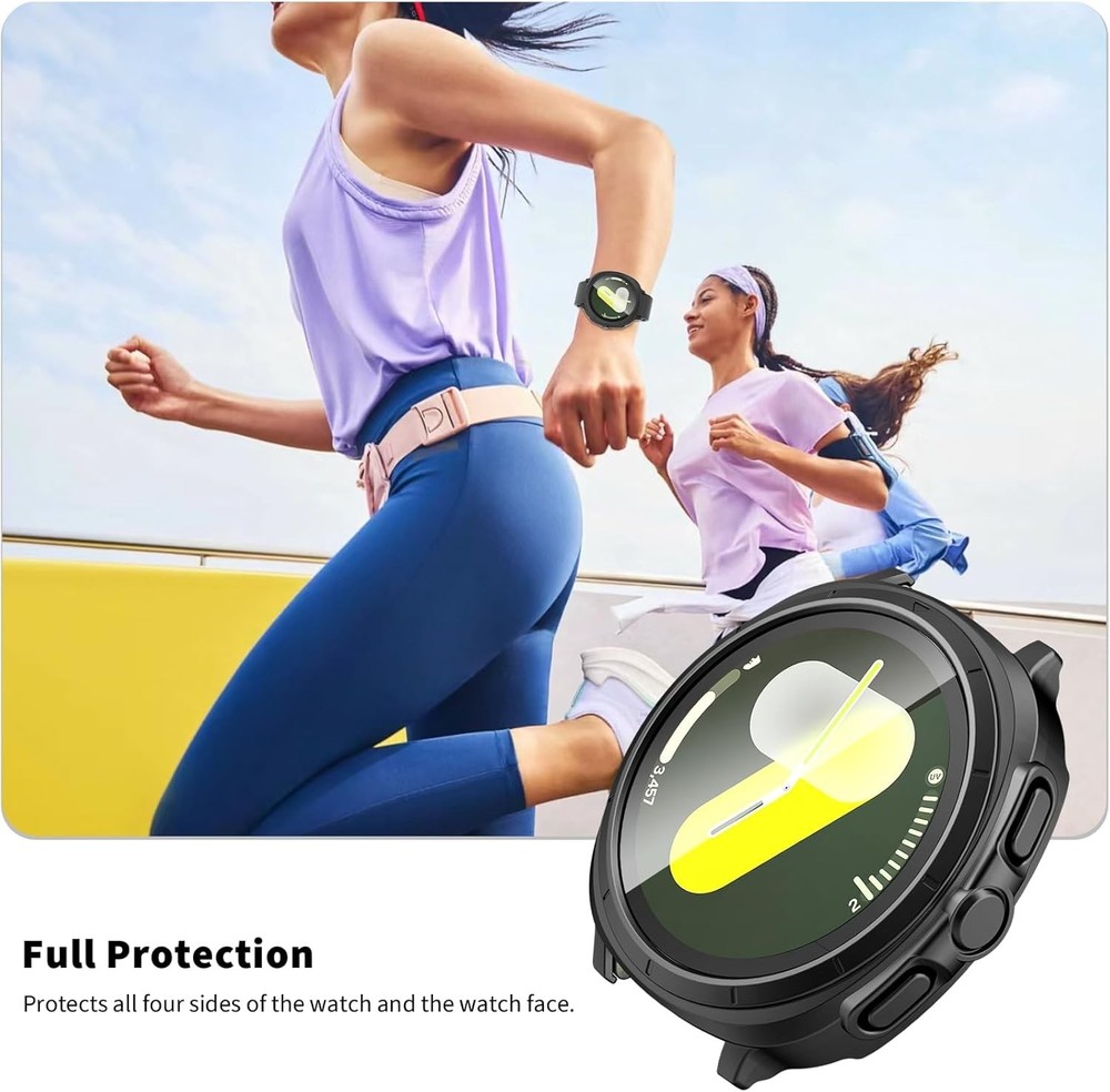 Case with Screen Protector Compatible with Samsung Galaxy Watch 7 44mm, 2 Pack