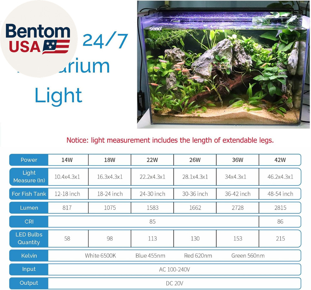 Advanced LED Aquarium Light with Timer, 24/7 Lighting Cycle & DIY Mode, Full Spe