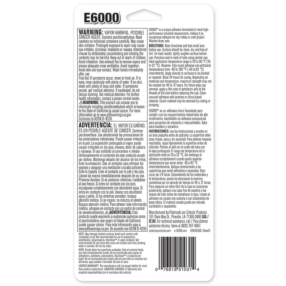 E6000 5510310 Craft Adhesive Mini (4 Pack) 4 Pack, Clear