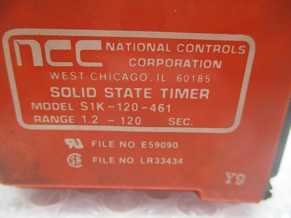 NATIONAL CONTROLS S1K-120-461 TIMER RELAY UNMP