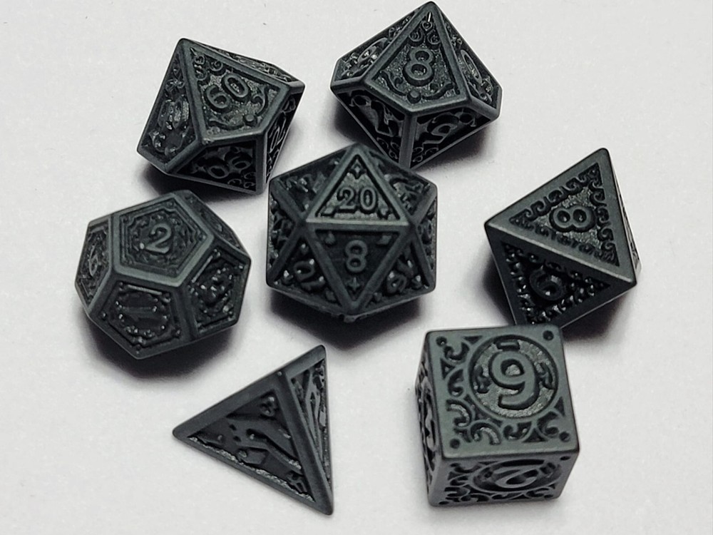 Hellforged Iron Dice Set Poly RPG DnD Dungeons Dragons AD&D Pathfinder d20