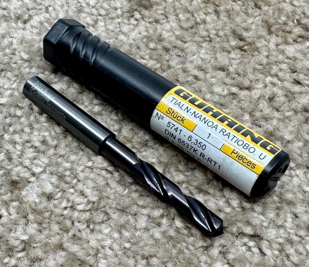 GUHRING HIGH PERFORMANCE SOLID CARBIDE DRILL - 1/4" - nano-A coating
