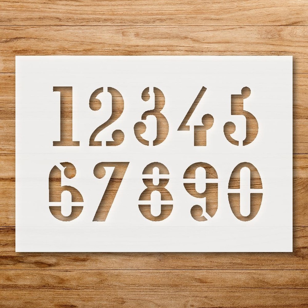 Bold Numeric Characters Home Decor Reusable Stencil - StencilAir