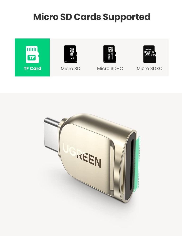 UGREEN USB C Micro SD Card Reader, Type C to Adapter Silver