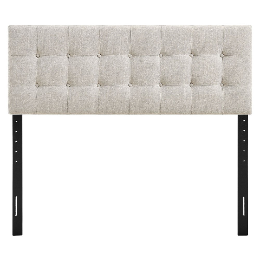 Emily Fabric Upholstered Full Size Headboard in Linen