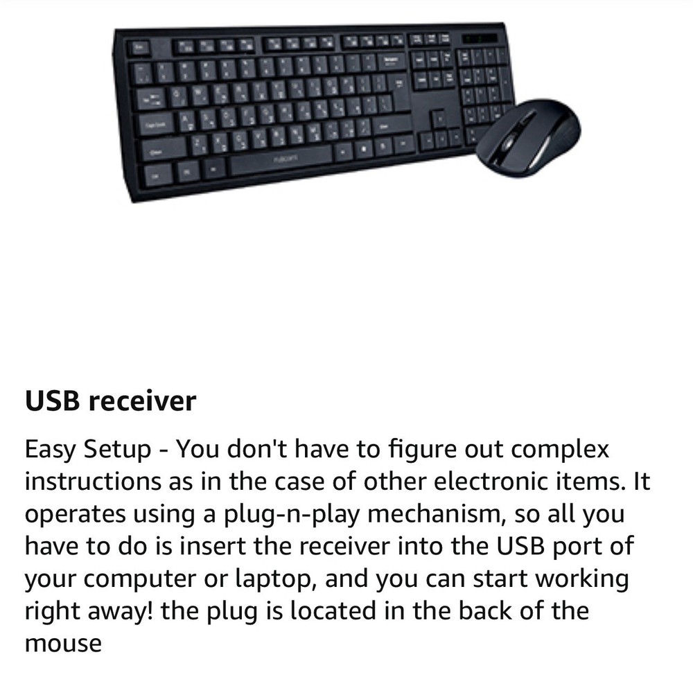 English/Hebrew Wireless Keyboard and Mouse Combo