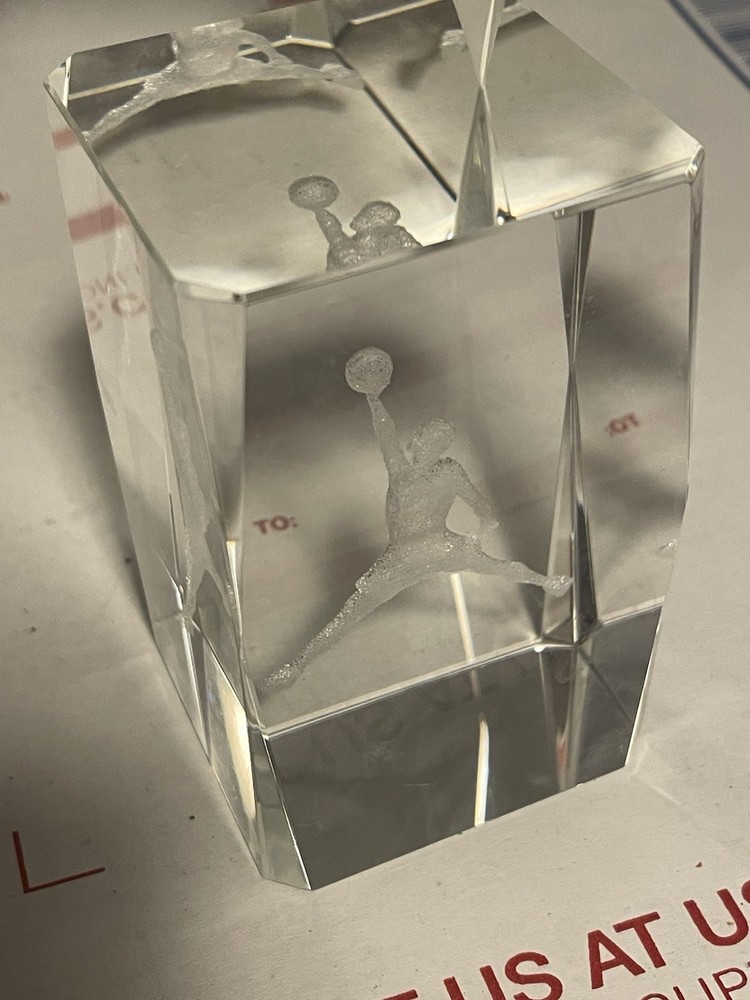 Laser Etched Crystal - Michael Jordan Crystal Cube