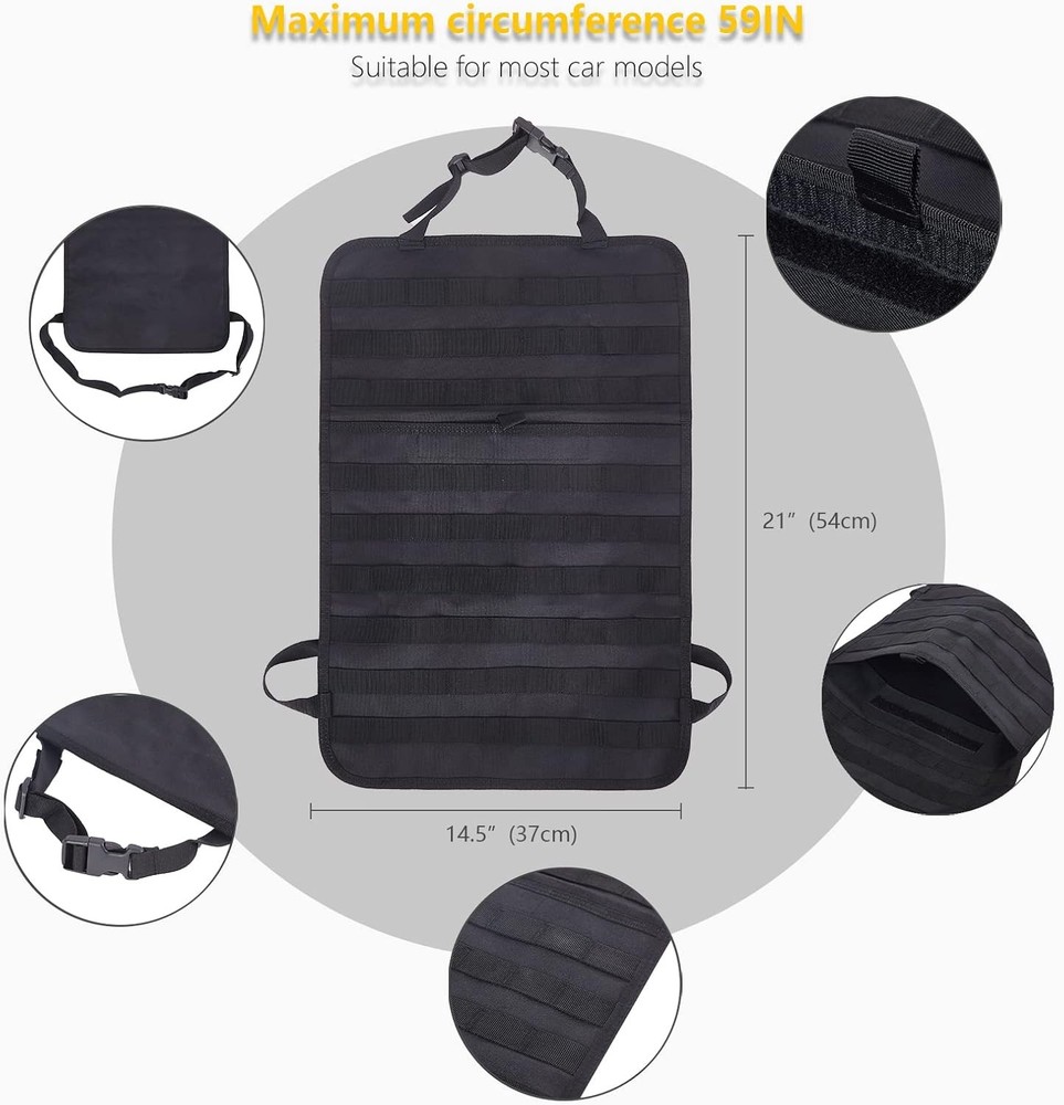 Universal Tactical Seat ​Back Organizer Vehicle Molle Panel Storage Bag