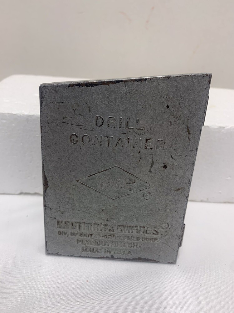Whitman & Barnes Drill Container Plymouth Mich. Incomplete Partial