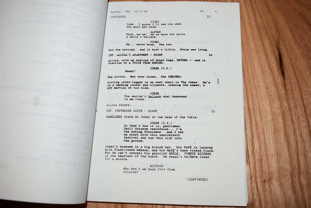 1988 Batman Screenplay 5th Draft By Sam Hamm Warner Bros October 6th Original