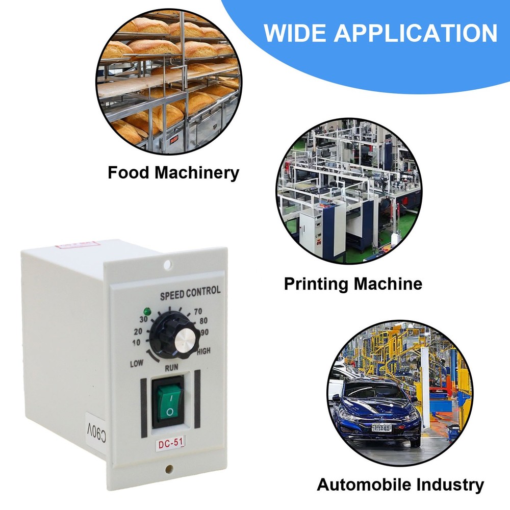 DC 0-90V Knob Motor Speed Controller Variable Adjustable Speed AC 110V Input