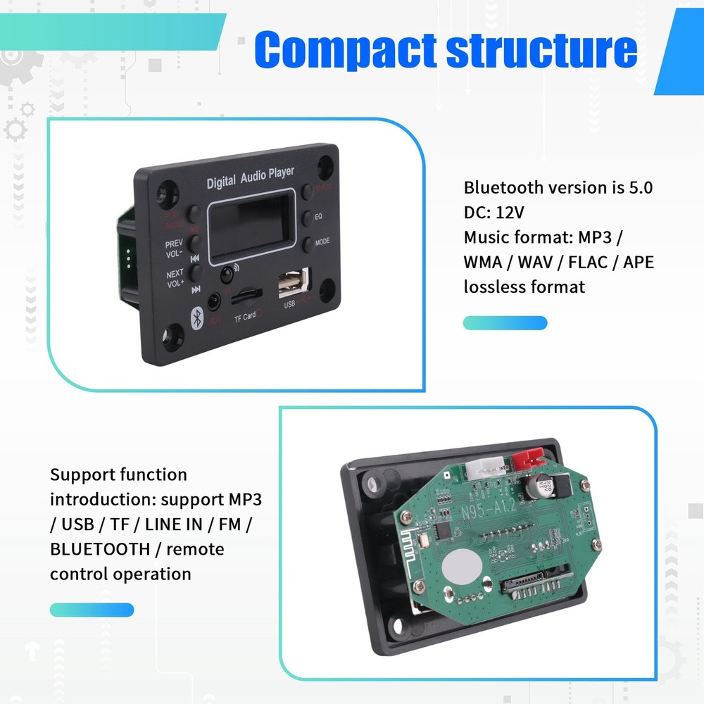 1pc Bluetooth MP3 Decoder Board with External Microphone Function M8D51236