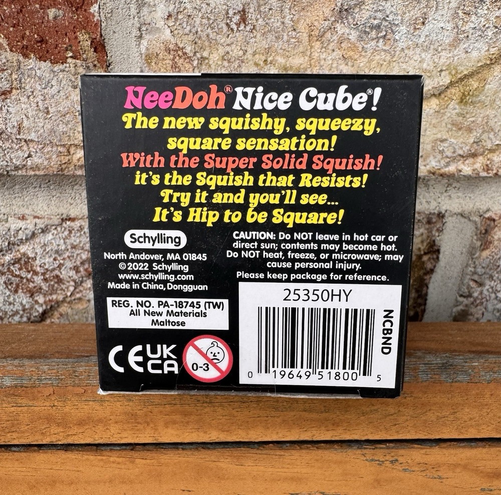 Nee Doh Nice Cube Super Solid Squish! - Blue Purple Pink - Brand New w Display!