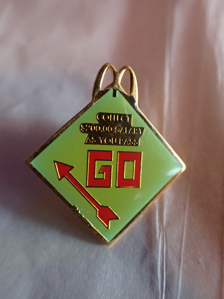 McDonalds Monopoly Pass Go Enamel Lapel Pin NICE