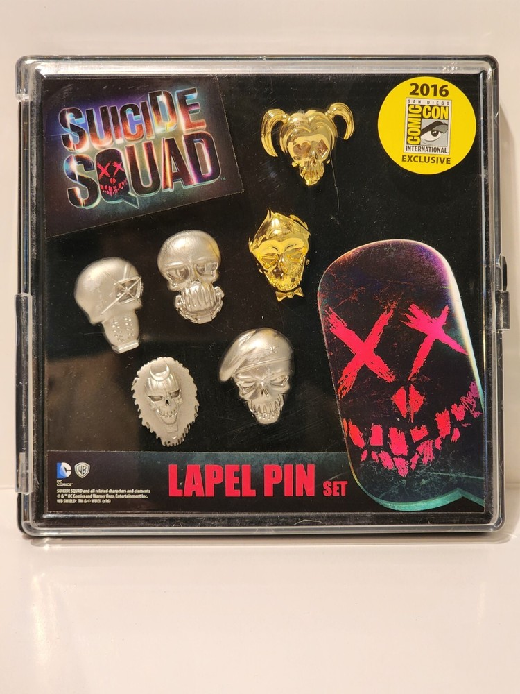 2016 San Diego Comic Con Exclusive Suicide Squad Lapel Pin Set