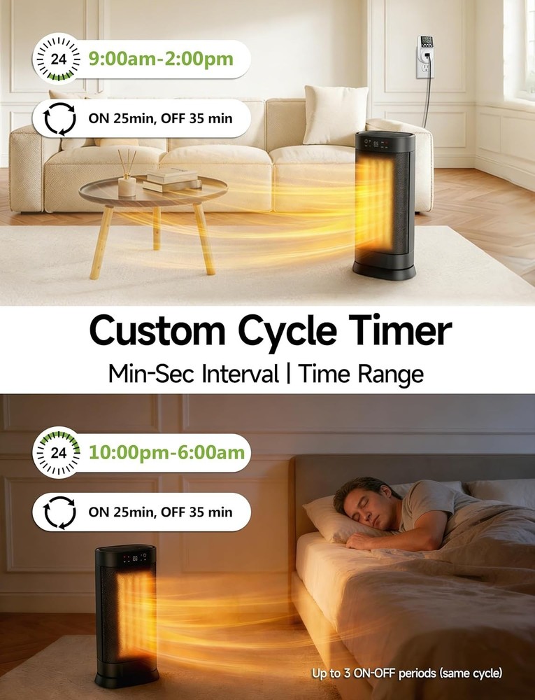 Silent 24-Hour Programmable Timer Switch for Electronics - Safe & User-Friendly