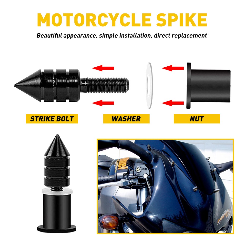 10Pcs Windscreen Windshield Motorcycle Spike Bolts 5MM Wind screen Bolt Screw ED