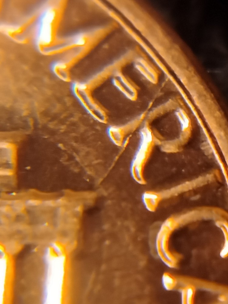 1985 P Lincoln Memorial Cent Die Clash Die Break Errors