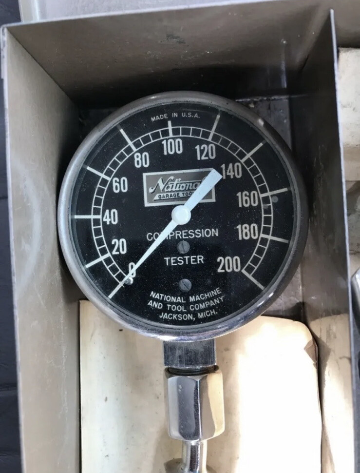 Vintage National Engine Compression & Vacuum Fuel Pump Tester Auto Service Tool