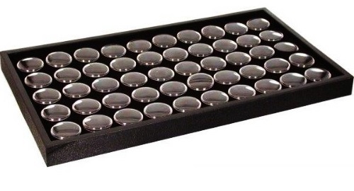 50 State Quarter Coin Jar Display and Storage Black Plastic Stackable Tray