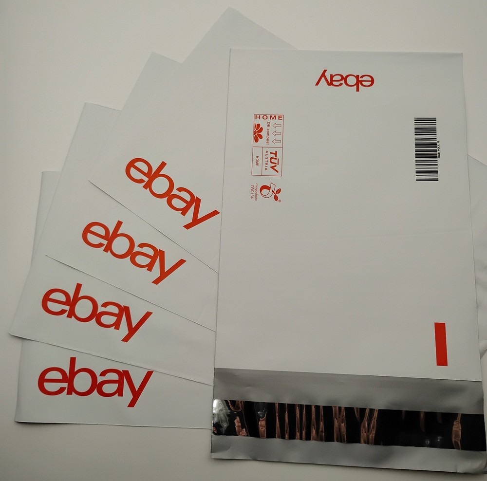 EBAY BRANDED "RED" POLY MAILERS 6" x 9" (NO PADDING) SHIPPING ENVELOPES 20 CT